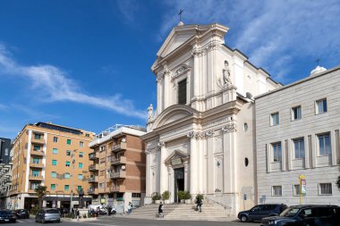 Civitavecchia, İtalya - 13 Kasım 2024: San Francesco dAssisi Katedrali