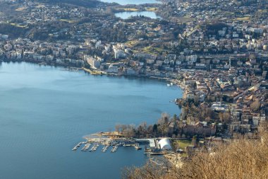 Lugano Gölü, Lugano Gölü ve İsviçre, Monte Bre 'den Muzzano Gölü' nün havadan görünüşü.