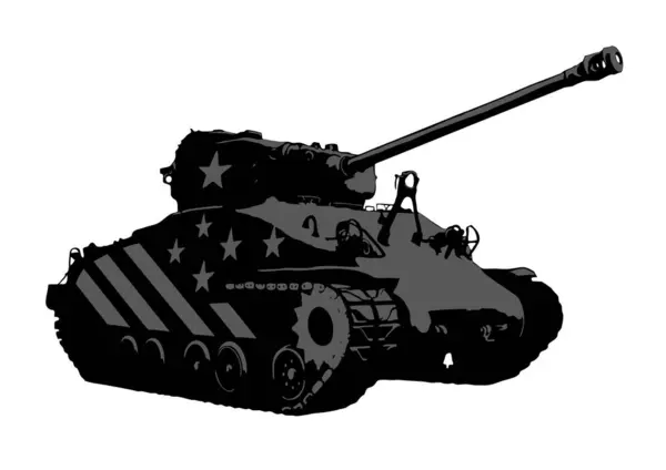 Bir Amerikan Sherman tankının vektör görüntüsü. Silahlı kuvvetler, tankların dünyası.
