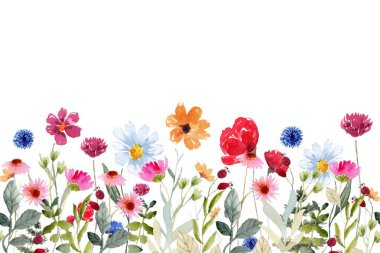 Renkli suluboya çiçek arkaplan vektörü