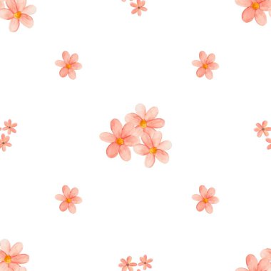 Suluboya çiçek arkaplan vektörü turuncu renk