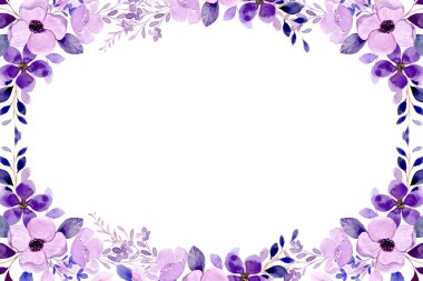 Mor suluboya çiçek arkaplan vektörü 