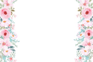 Pembe suluboya çiçek arkaplan vektörü