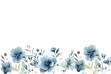 Suluboya çiçek çerçeve plan vektör