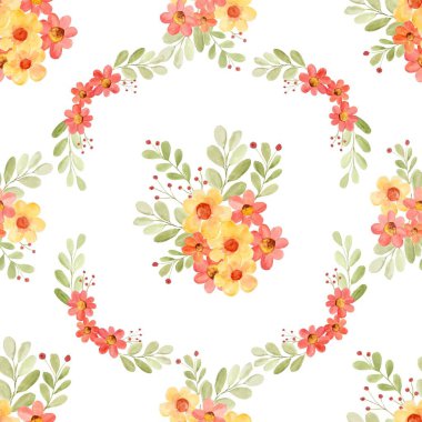 Tatlı çiçek suluboya kusursuz desen. Güzellik ürünleri veya diğer ürünler için su rengi pürüzsüz desen.