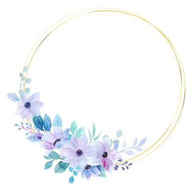 Tasarım için suluboya çiçek arka planı. Çiçek sınır çerçevesi şablonu.