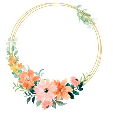 Tasarım için suluboya çiçek arka planı. Çiçek sınır çerçevesi şablonu.
