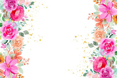 Tasarım için suluboya çiçekler arka plan vektörü.