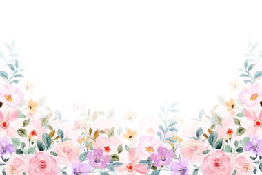 suluboya çiçek çerçevesi arkaplanı 