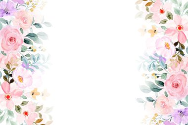 suluboya çiçek çerçevesi arkaplanı 