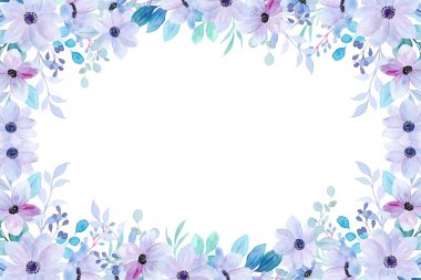 suluboya çiçek çerçevesi arkaplanı 