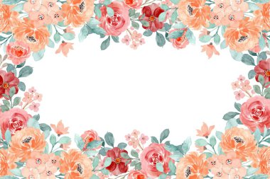 suluboya çiçek çerçevesi arkaplanı