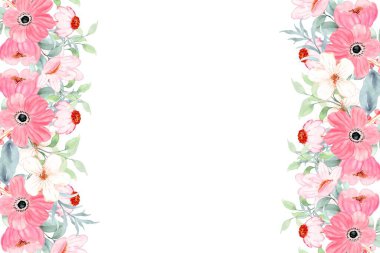 suluboya çiçek çerçevesi arkaplanı