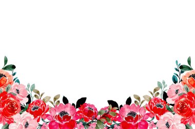 Suluboya çiçek çerçeve plan vektör