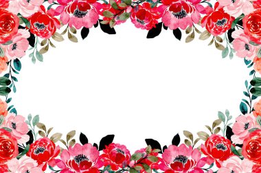 Suluboya çiçek çerçeve plan vektör