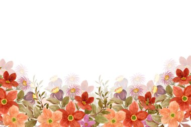 Suluboya çiçek çerçeve plan vektör