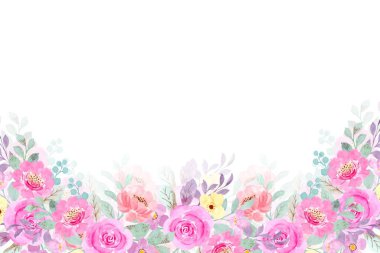 Suluboya çiçek çerçeve plan vektör