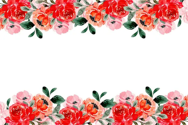 Suluboya çiçek çerçeve plan vektör