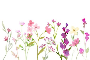 suluboya çiçek çerçevesi arkaplanı