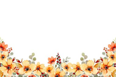 suluboya çiçek çerçevesi arkaplanı