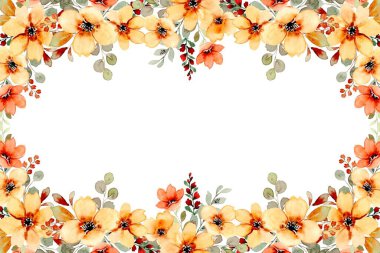 suluboya çiçek çerçevesi arkaplanı