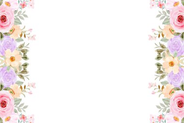 suluboya çiçek çerçevesi arkaplanı