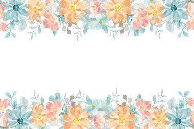 suluboya çiçek çerçevesi arkaplanı