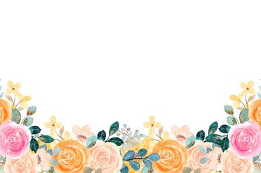 suluboya çiçek çerçevesi arkaplanı