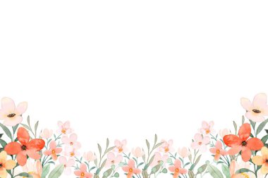 suluboya çiçek çerçevesi arkaplanı