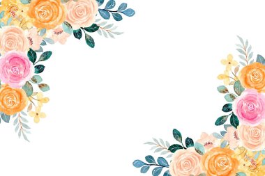 suluboya çiçek çerçevesi arkaplanı