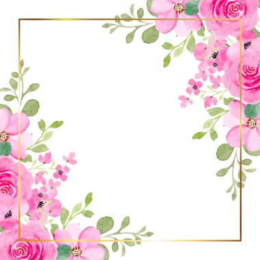 suluboya çiçek çerçevesi arkaplanı