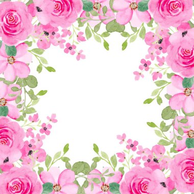 suluboya çiçek çerçevesi arkaplanı