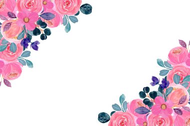 suluboya çiçekler tasarım için çerçeve.