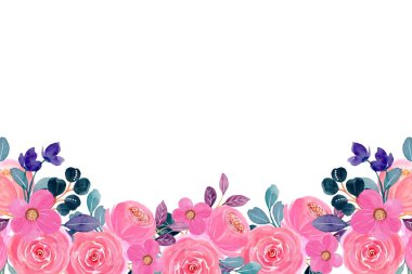 suluboya çiçekler tasarım için çerçeve.