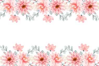 suluboya çiçekler tasarım için çerçeve.