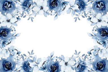 Tasarım için suluboya çiçek arka planı. Çiçek sınır çerçevesi şablonu.
