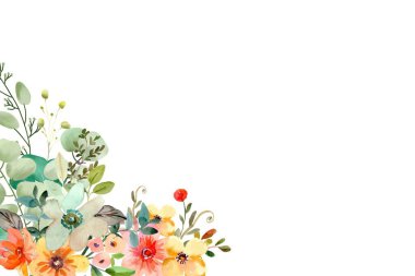 düğün, doğum günü, kart, arkaplan, davetiye, duvar kağıdı, çıkartma, dekorasyon vesaire için suluboya çiçek çerçevesi arka planı.