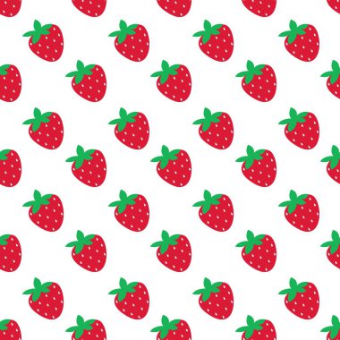 Çilek pürüzsüz desen. Basit bir yaz çileği süsü. Duvar kağıdı, tekstil, kağıt için karalama, düz, el çizimi dokusu. 