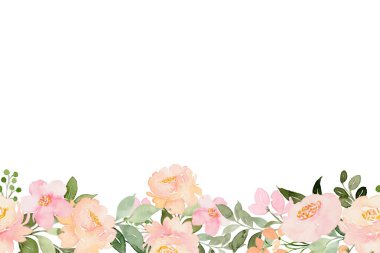 Tasarım için suluboya çiçek arka planı. Çiçek sınır çerçevesi şablonu.