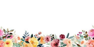 suluboya çiçek çerçevesi, tasarım için arkaplan, pastel renkler
