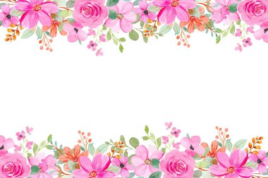 Düğün, doğum günü, kart, arkaplan, davetiye, duvar kağıdı, çıkartma, dekorasyon için çiçek boyası sınırı.