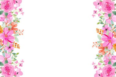 Düğün, doğum günü, kart, arkaplan, davetiye, duvar kağıdı, çıkartma, dekorasyon için çiçek boyası sınırı.