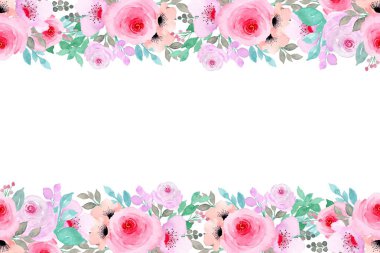 düğün, doğum günü, kart, arkaplan, davetiye, duvar kağıdı, çıkartma, dekorasyon için çiçek suluboya sınırı.