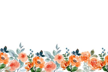 Çiçek açan botanik çiçekleri kenar çerçevesi. 