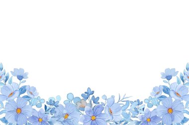 Çiçek açan botanik çiçekleri kenar çerçevesi. 