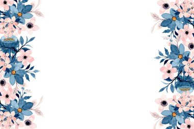 düğün, doğum günü, kart, arkaplan, davetiye, duvar kağıdı, çıkartma, dekorasyon için çiçek kenarı suluboyası.