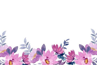 düğün, doğum günü, kart, arkaplan, davetiye, duvar kağıdı, çıkartma, dekorasyon için çiçek kenarı suluboyası.