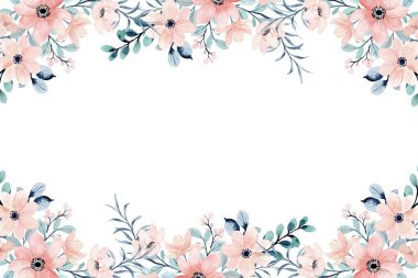 düğün, doğum günü, kart, arkaplan, davetiye, duvar kağıdı, çıkartma, dekorasyon için çiçek suluboya çerçevesi.