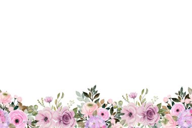 suluboya çiçekler tasarım için çerçeve vektörü.