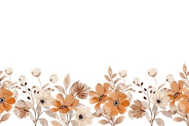 suluboya çiçekler tasarım için çerçeve vektörü.